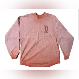 Women’s Disneyland Spirt Jersey Peach Ombré Glitter Long Sleeve Light Sweatshirt
